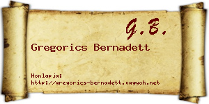 Gregorics Bernadett névjegykártya