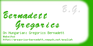 bernadett gregorics business card